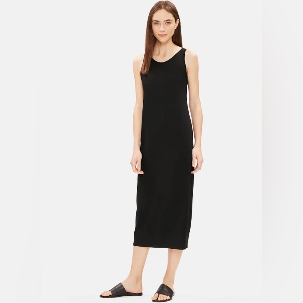 Eileen Fisher System Viscose Jersey Tank Dress, Blk, Sold Out Online, Petite M